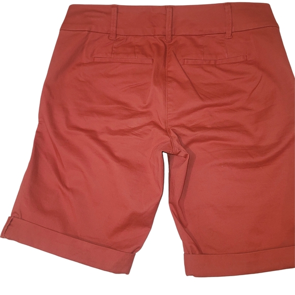 Ann Taylor LOFT Coral Chino Bermuda Roll Shorts 4 - Picture 3 of 3